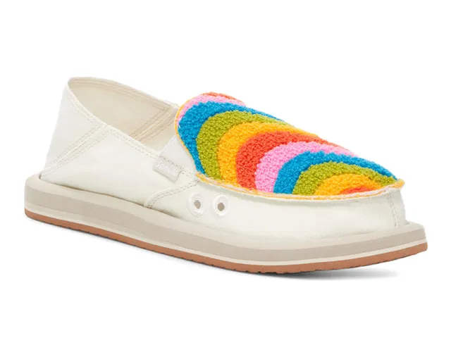Sanuk Donna Rainbow Slip-On Donna Multicolor 38 Tela
