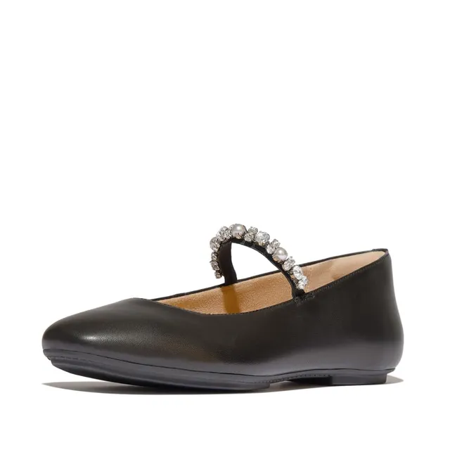 FitFlop Delicato ballerine donna Nero in pelle cristalli