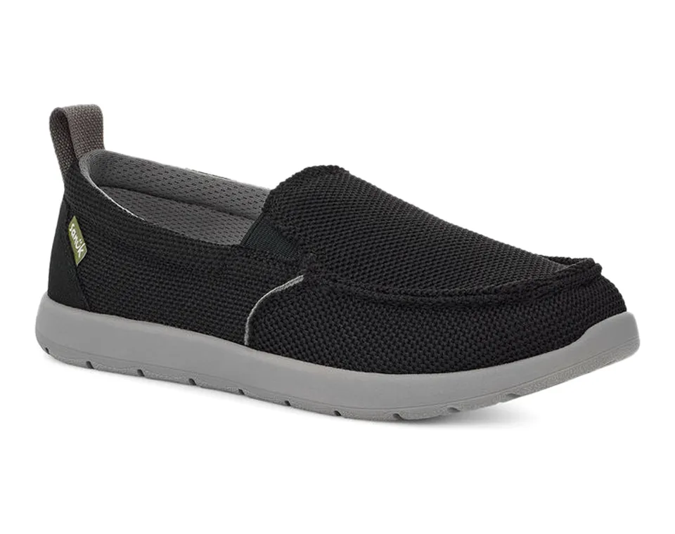 Sanuk Lil Sidewalk Surfer Lite Mesh slip-on ragazzi Nero micro