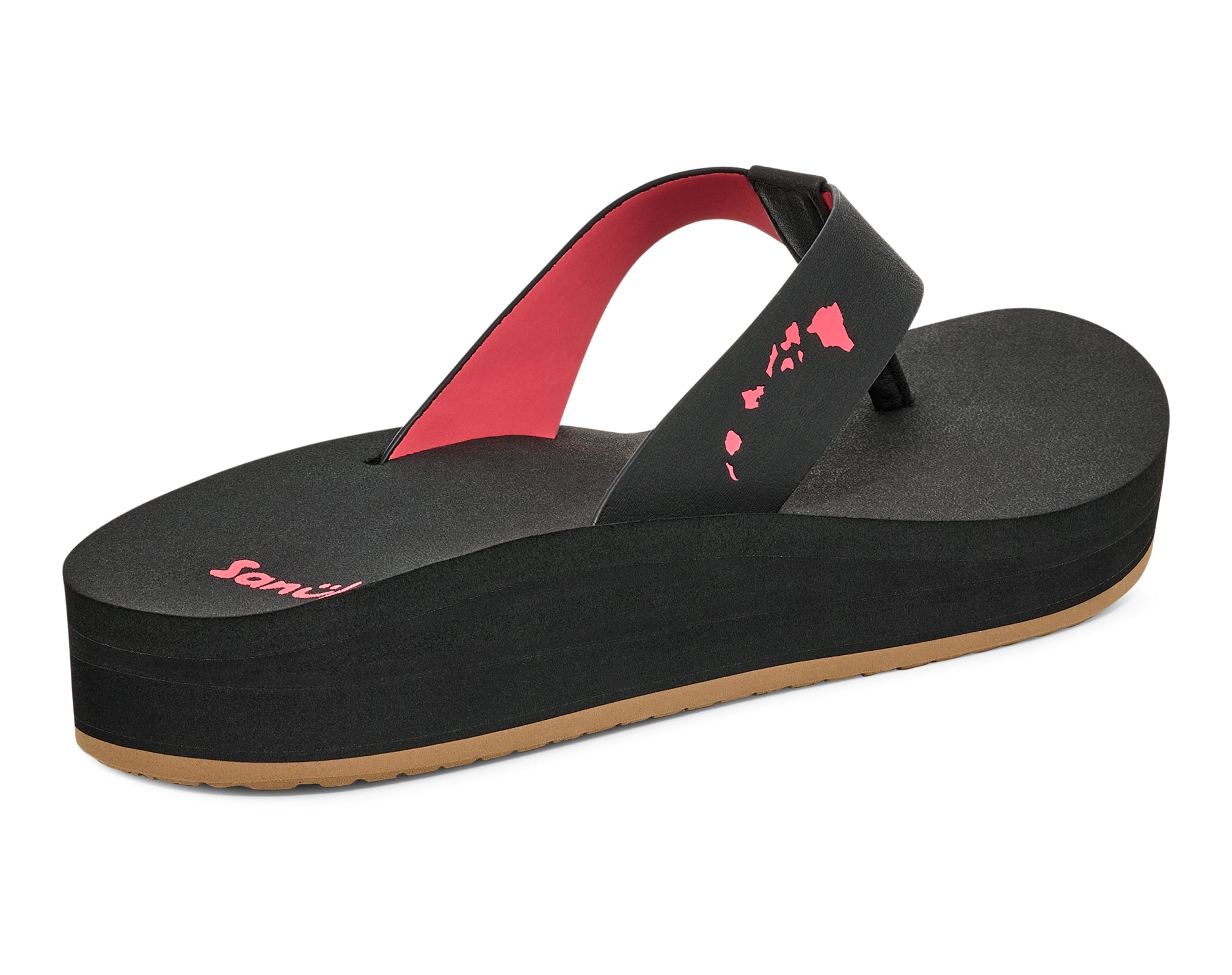 Sanuk Highland Hawaii infradito donna Black platform