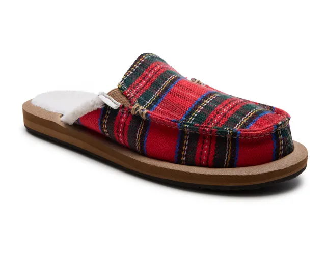 Sanuk You Got My Back St Plaid Chill mules Crimson