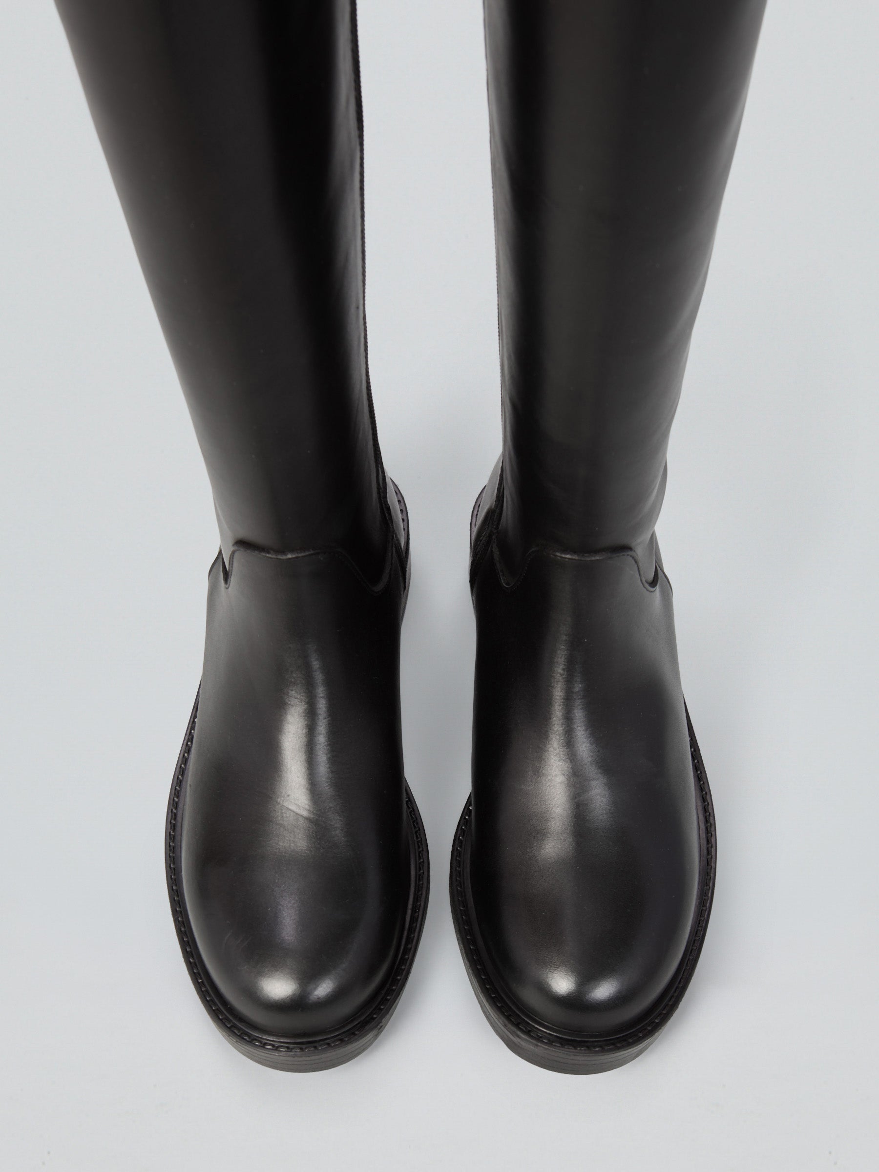 Ovyè Stivali con tacco pelle nera fibbia tacco 3 cm taglia 38