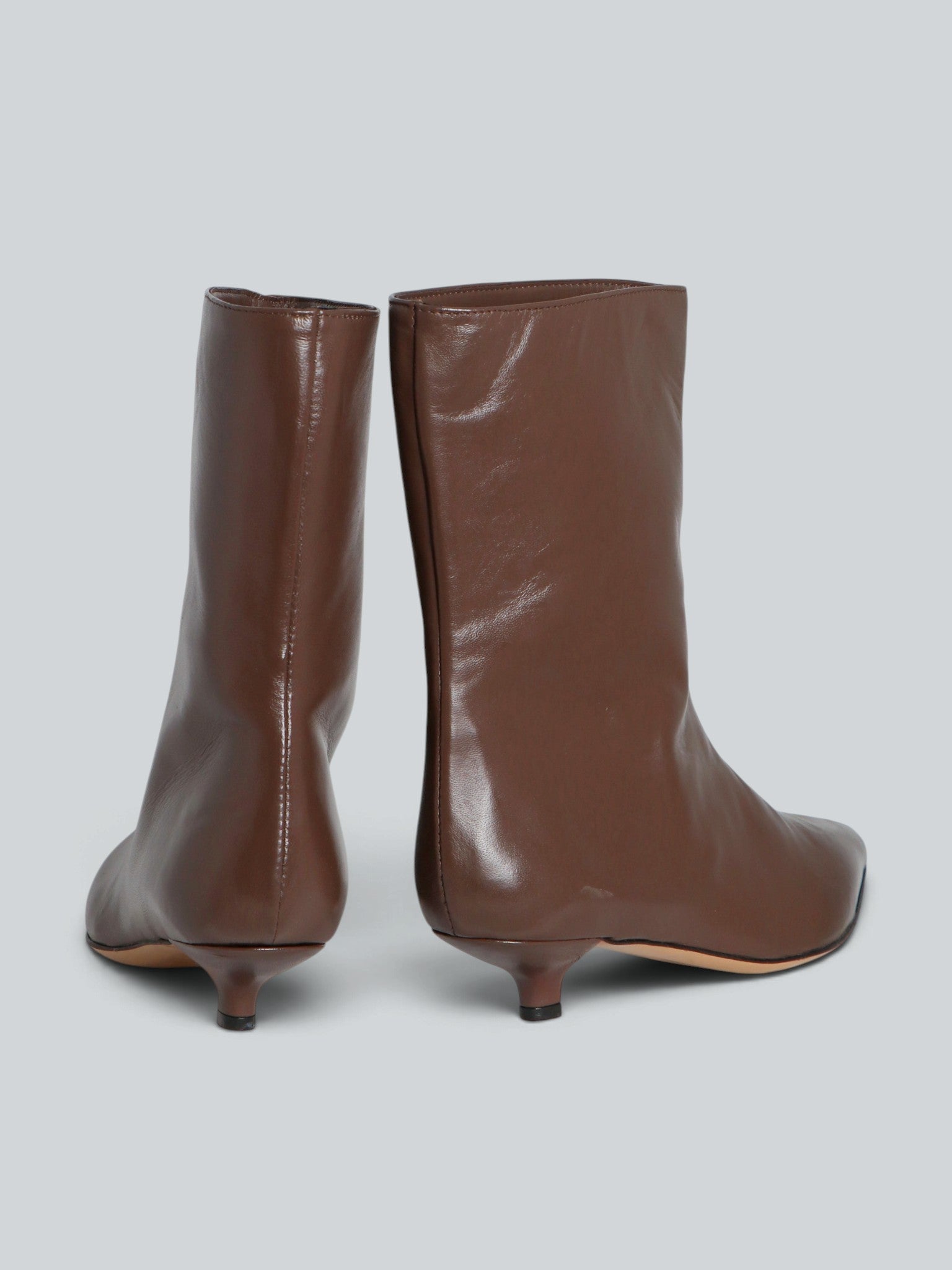 Ovyè Tronchetti con tacco pelle nut tacco 5 cm