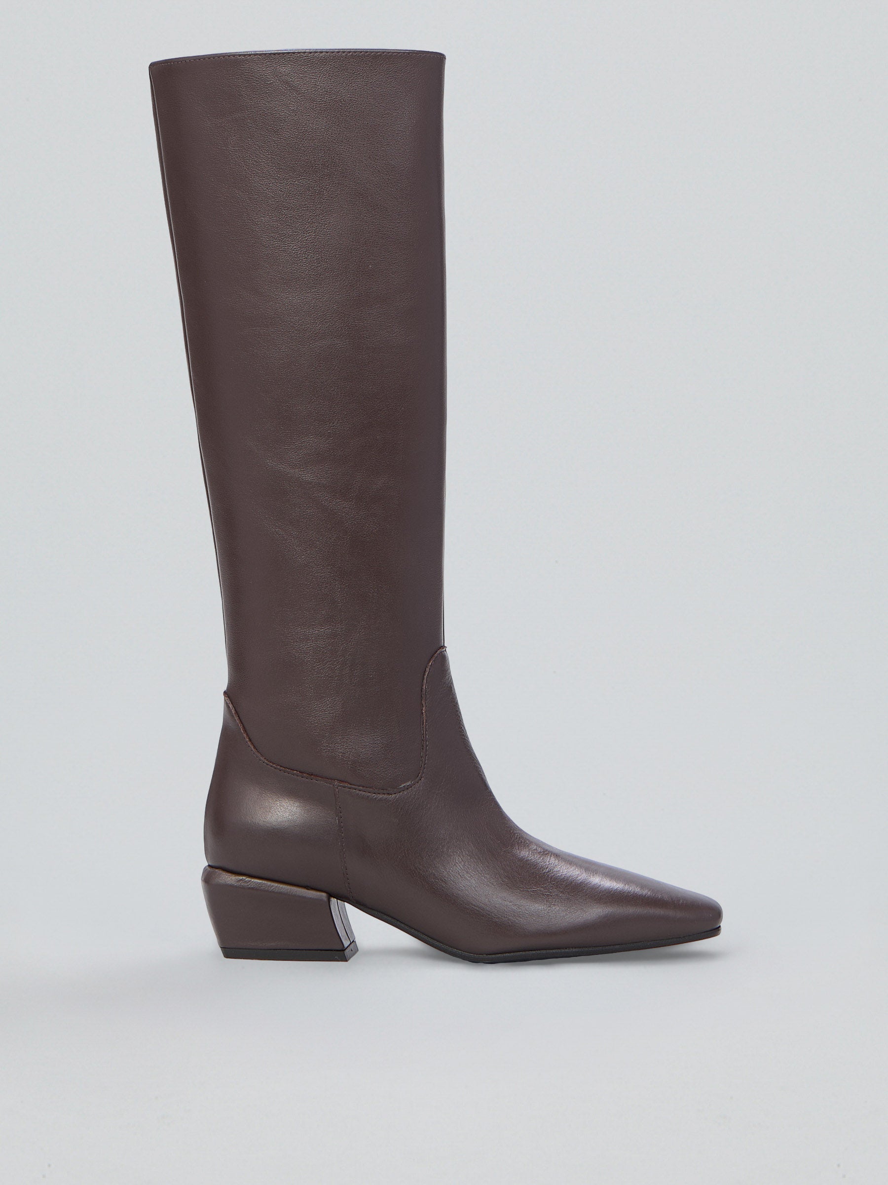 Ovyè Stivali con tacco pelle moro tacco 4 cm