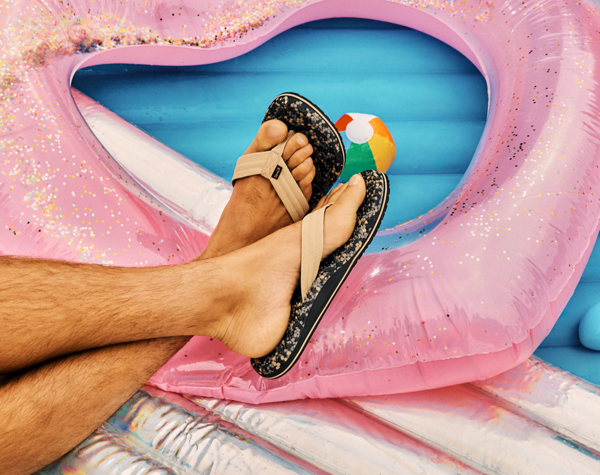 Sanuk Bubblecush Infradito Uomo Massaggianti Nero