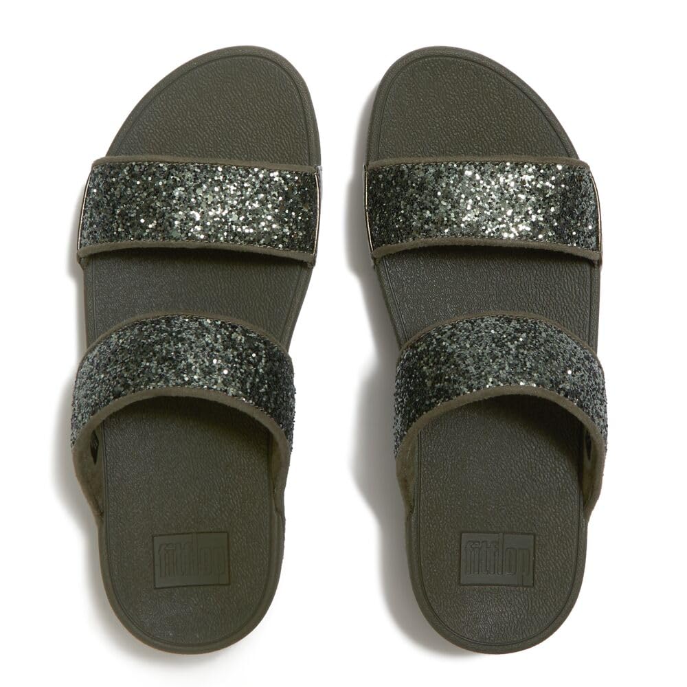 FitFlop Lulu Glitter Ciabatte Slide Donna Nero Cristalli