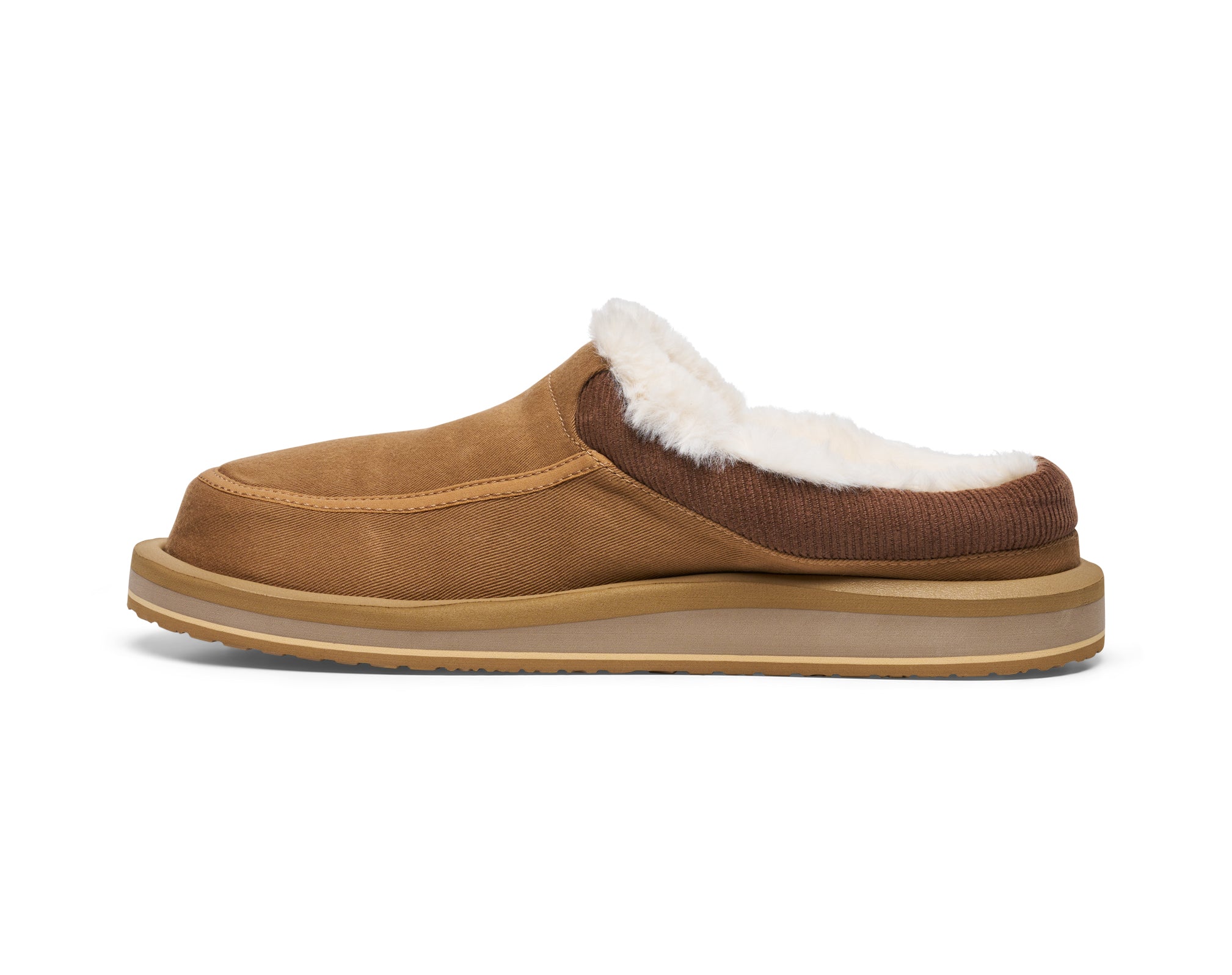 Sanuk Donny Cozy pantofole uomo marrone pelliccia sintetica