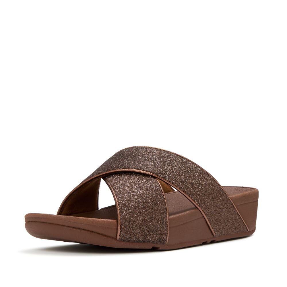 FitFlop Lulu Glitterdust Slides Ciabatte Platino 39 EU