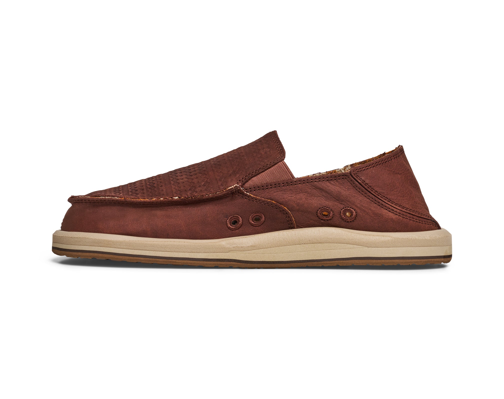 Sanuk Donny Novelty Leather slip on uomo Clove pelle
