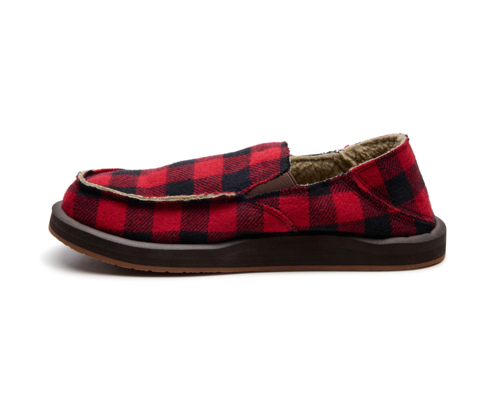 Sanuk Donny Buffalo Chill slip-on uomo Rosso flanella calda