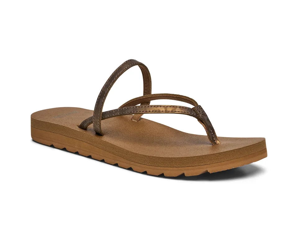 Sanuk Yoga Strappy Leather sandali donna bronzo plantare yoga