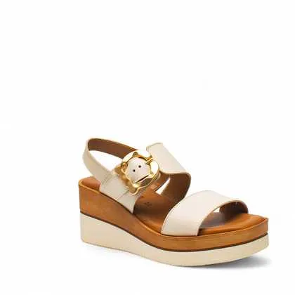 Cinzia Soft sandali donna pelle burro zeppa alta