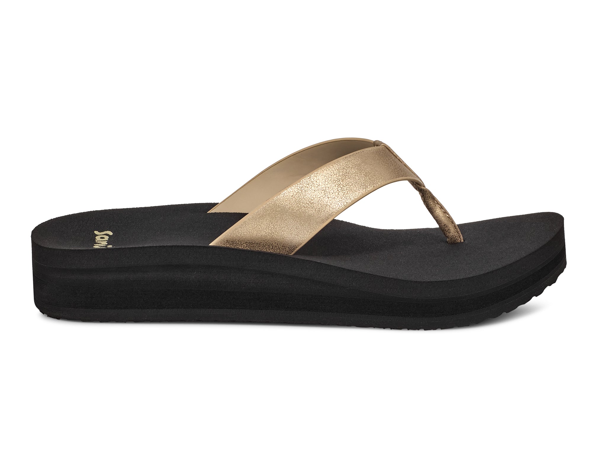 Sanuk Highland Metallic infradito donna Champagne suola morbida