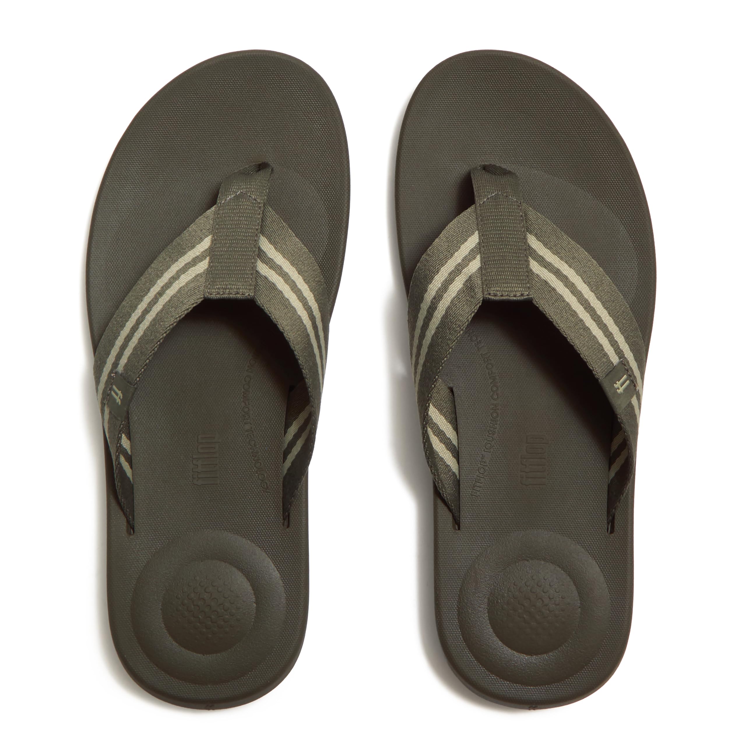 FitFlop iQushion Two-Stripe Infradito Uomo 43 EU Nero Carbone