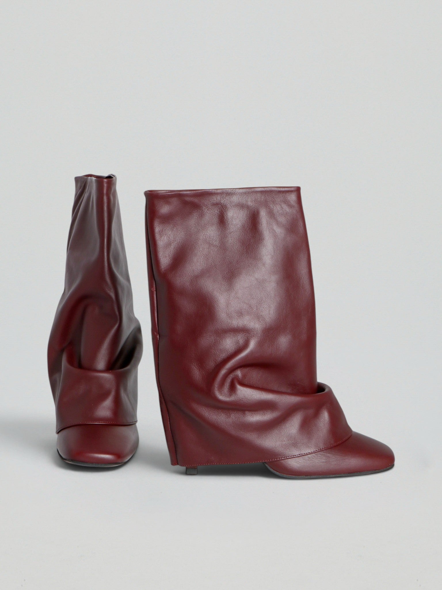 Ovyè Tronchetti con tacco pelle bordeaux 10 cm