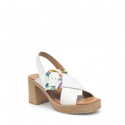 Cinzia Soft Sandalo Donna Pelle Bianco fondo gomma