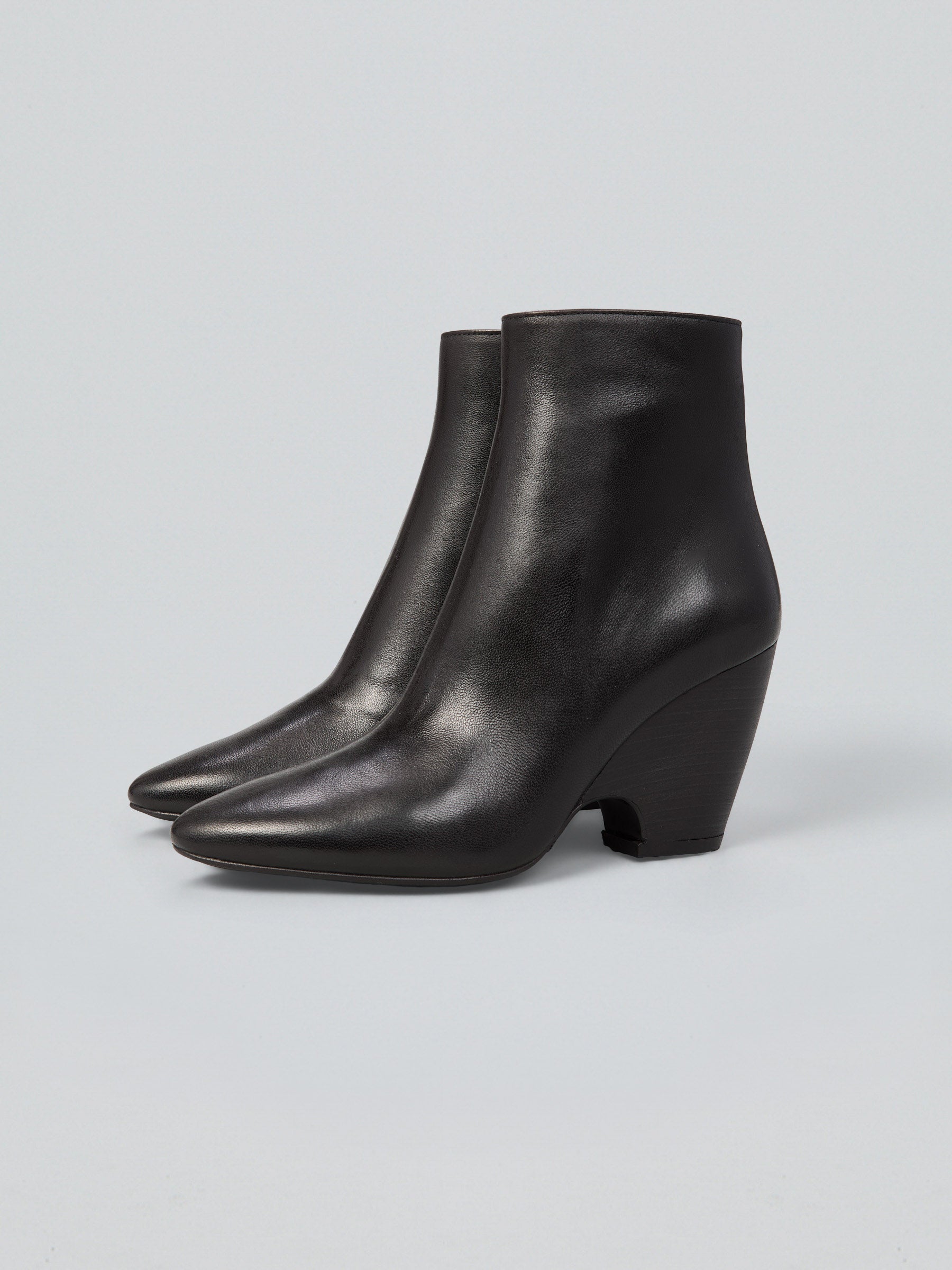 Ovyè Tronchetti pelle nero tacco 9 cm cerimonia