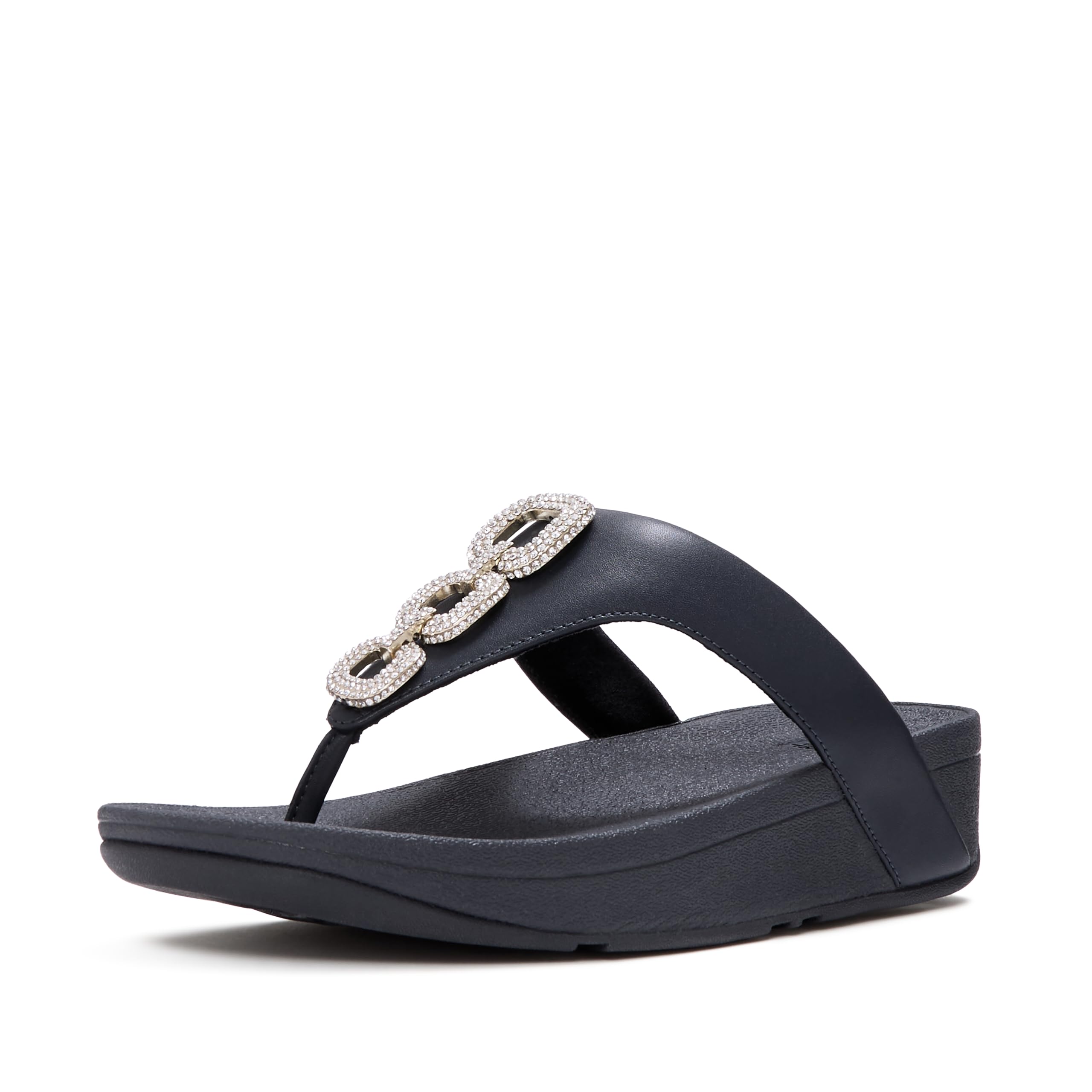 FitFlop Flowrise Crystal Toe-Post sandali donna nero