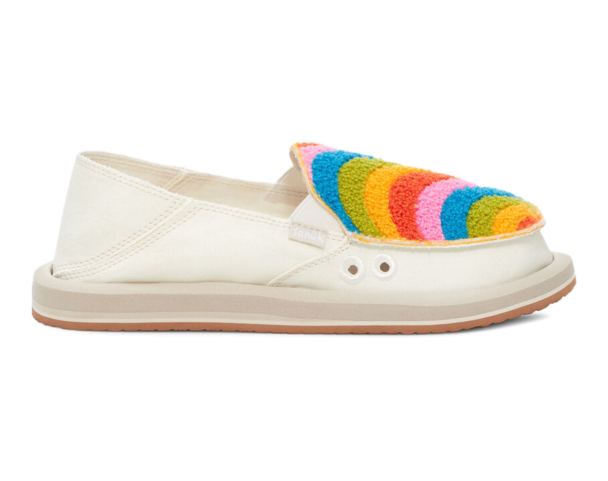 Sanuk Donna Rainbow Slip-On Donna Multicolor 38 Tela