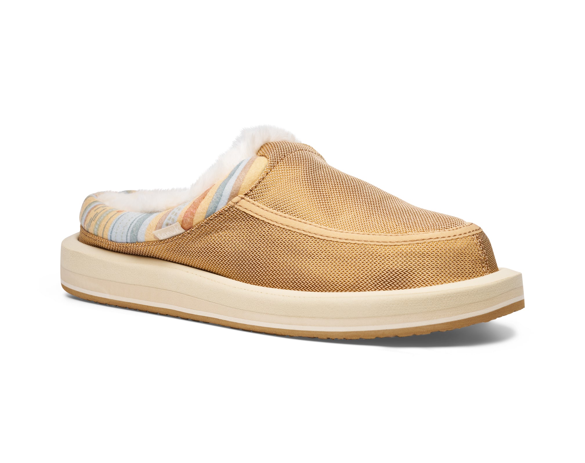Sanuk Donna Cozy pantofole donna Tan pelliccia sintetica