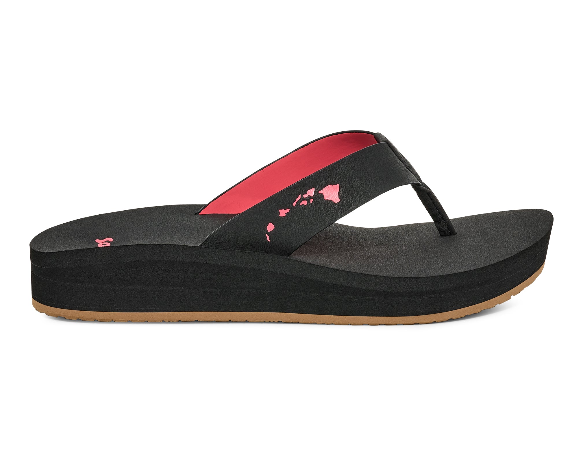 Sanuk Highland Hawaii infradito donna Black platform