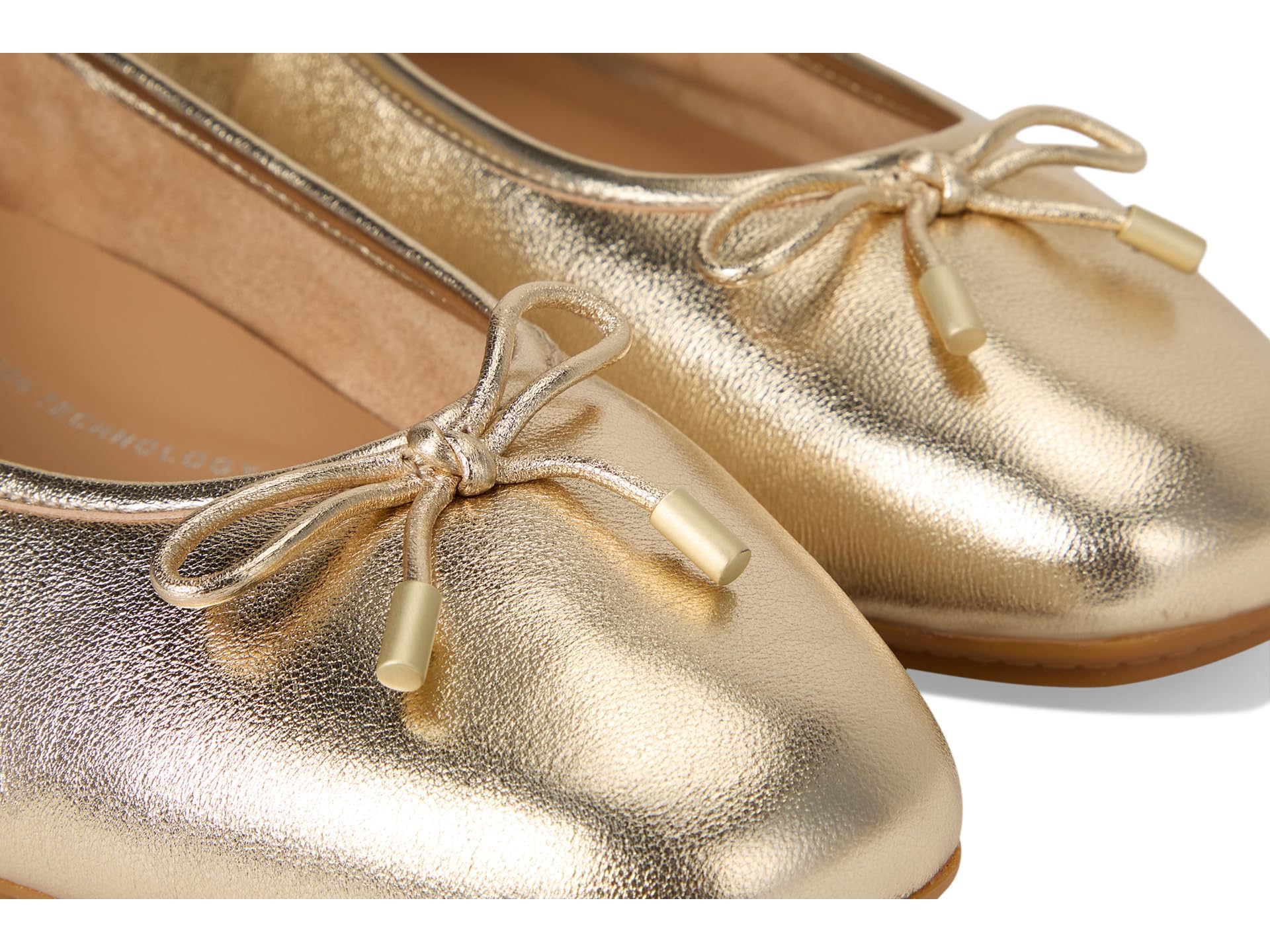 FitFlop Delicato Bow Soft Metallic-Leather Ballerine Argento