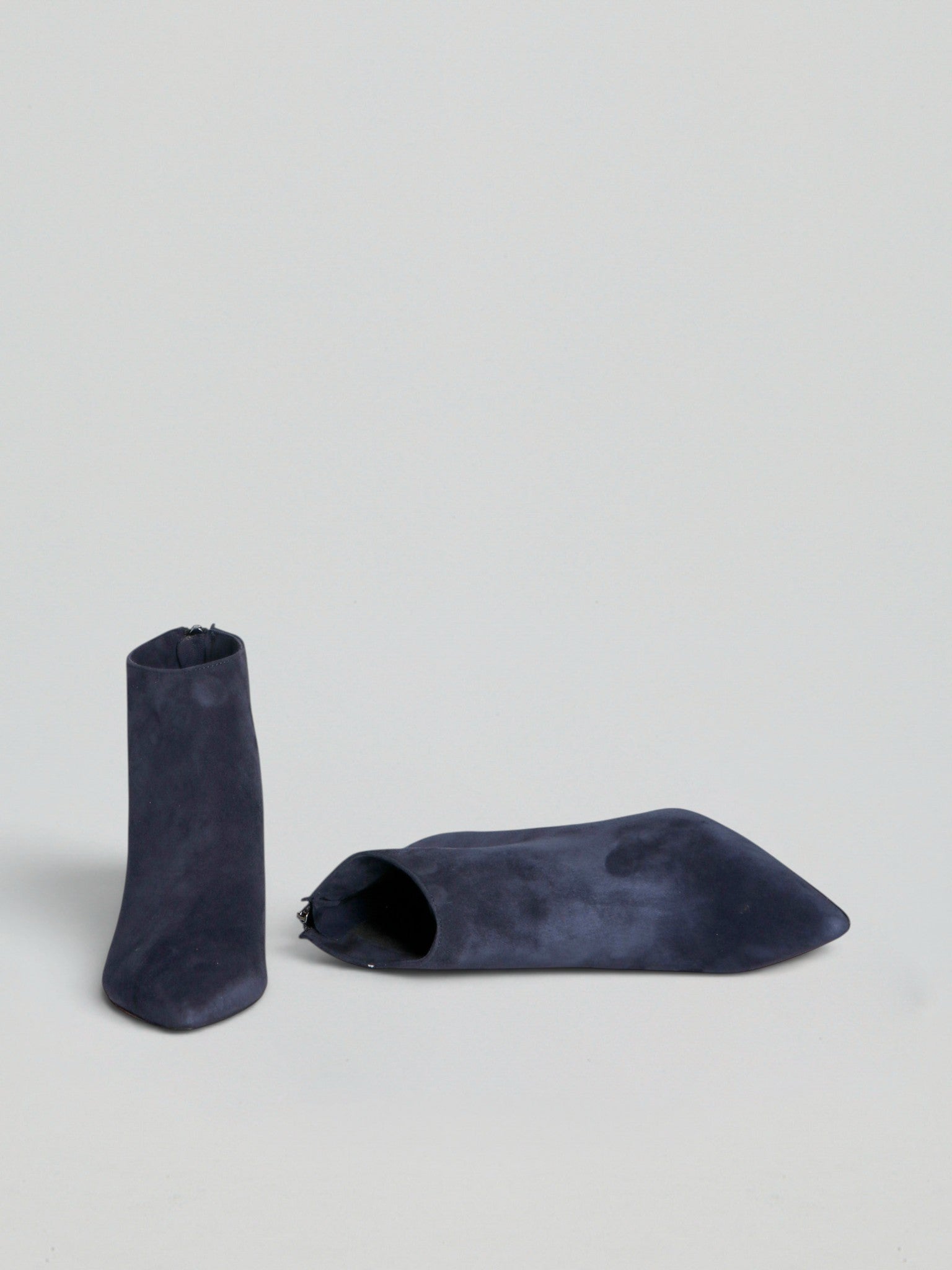 Ovyè Tronchetti in camoscio tronchetti blu tacco 7 cm cerniera