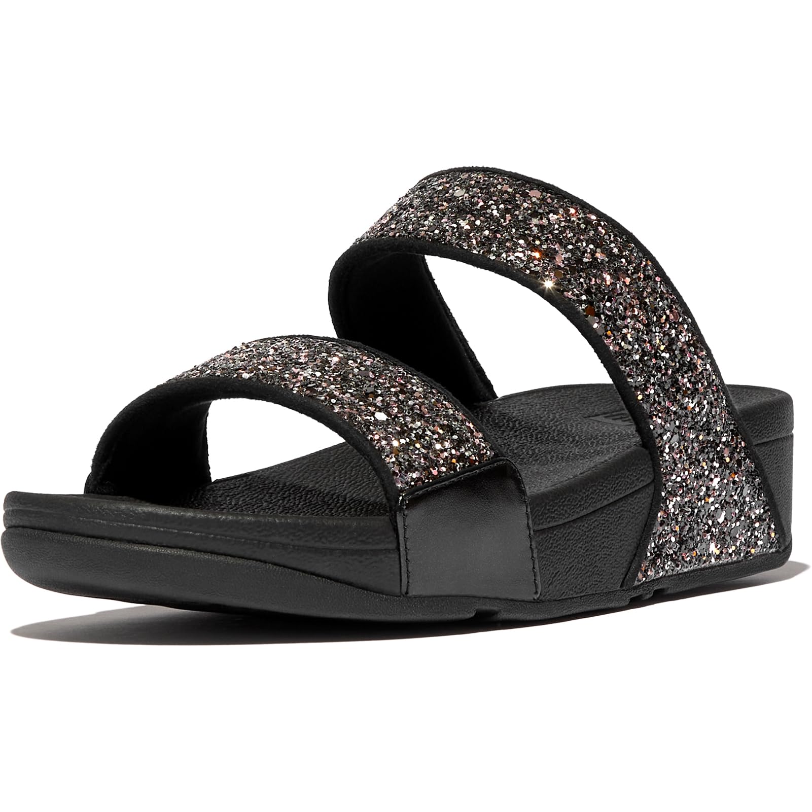 FitFlop Lulu Glitter Ciabatte Slide Donna Nero Cristalli