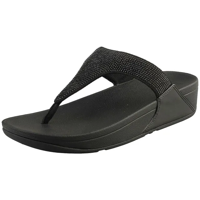 FitFlop Lulu Crystal Feather sandali zeppa nero 39 EU
