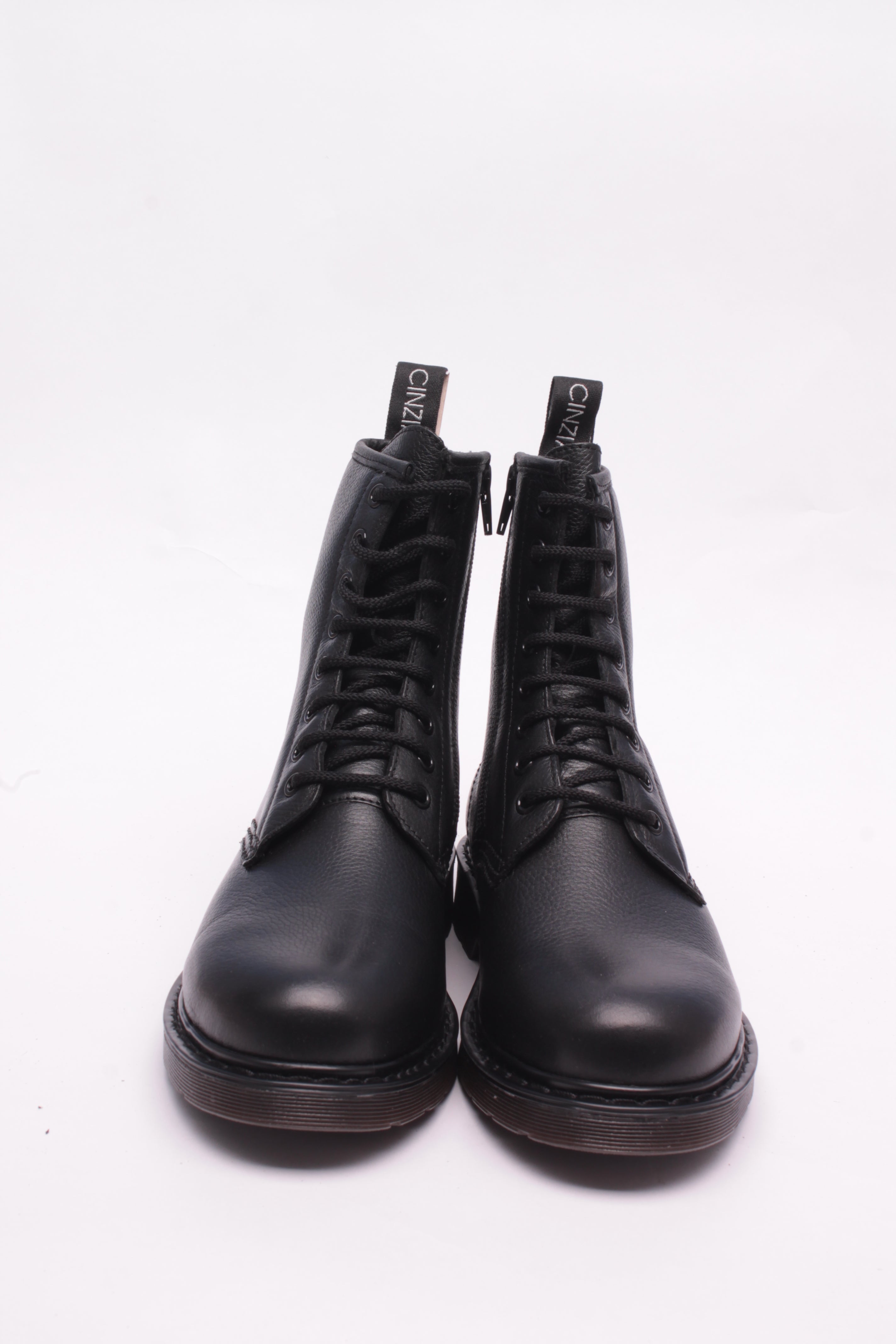 Cinzia Soft Stivali Tronchetto Pelle Black Tacco 3 cm