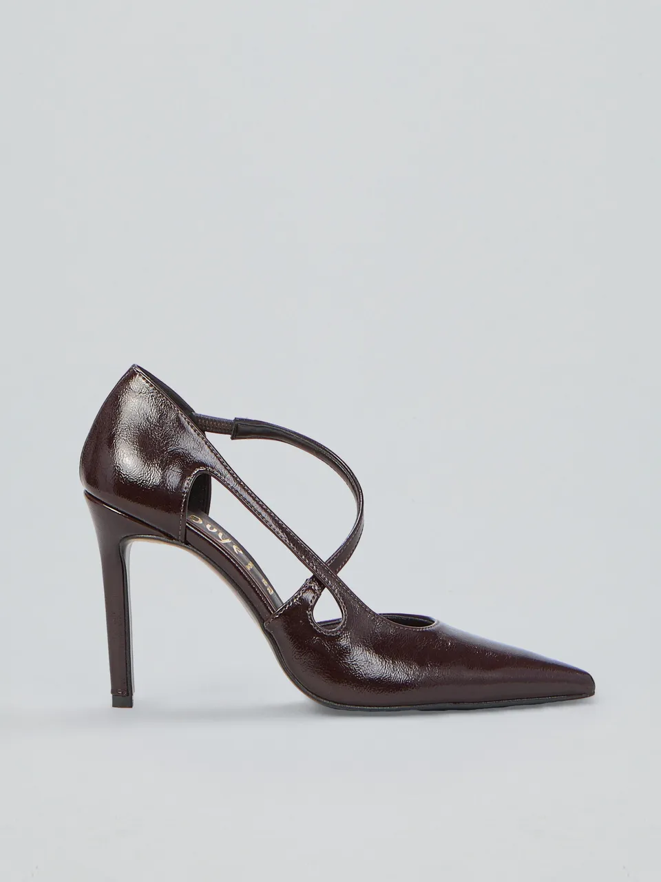 Ovyè Décolleté ecopelle mogano 38 tacco alto lucide