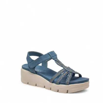 Cinzia Soft Sandalo Donna Zeppa Denim sintetico
