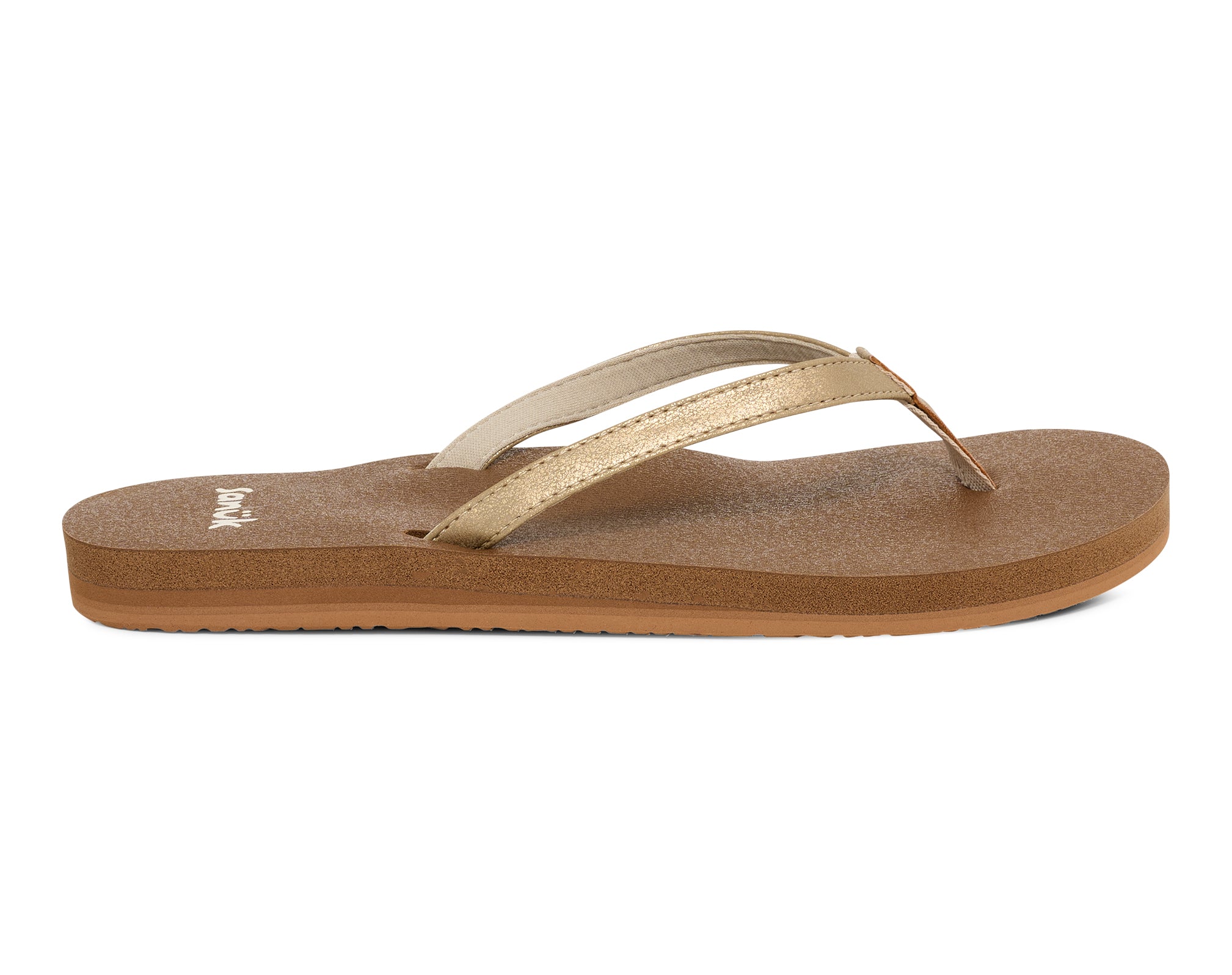Sanuk Yoga Joy II Shimmer infradito donna champagne memory foam