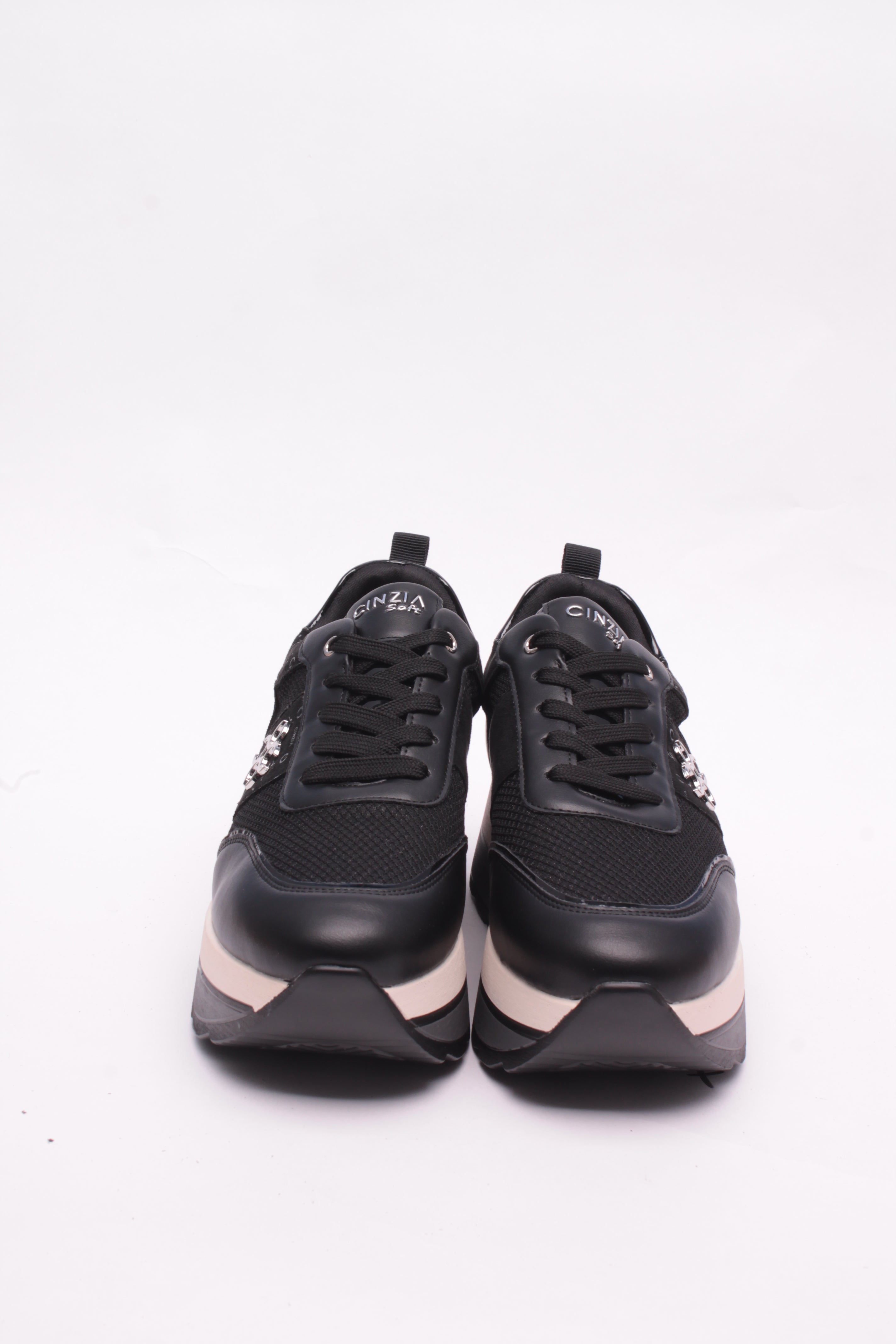 Cinzia Soft Sneakers CN2051 Scarpe Donna Nero Ecopelle Tacco 3 cm