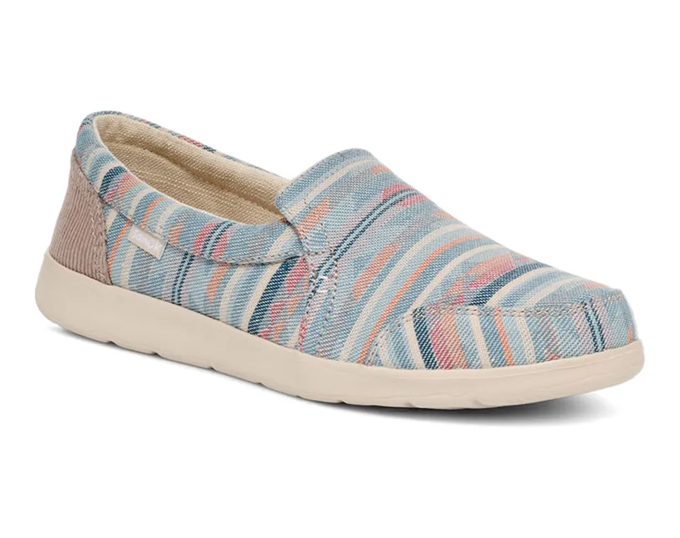 Sanuk Hangout Lite Blanket slip-on donna blu multi tela