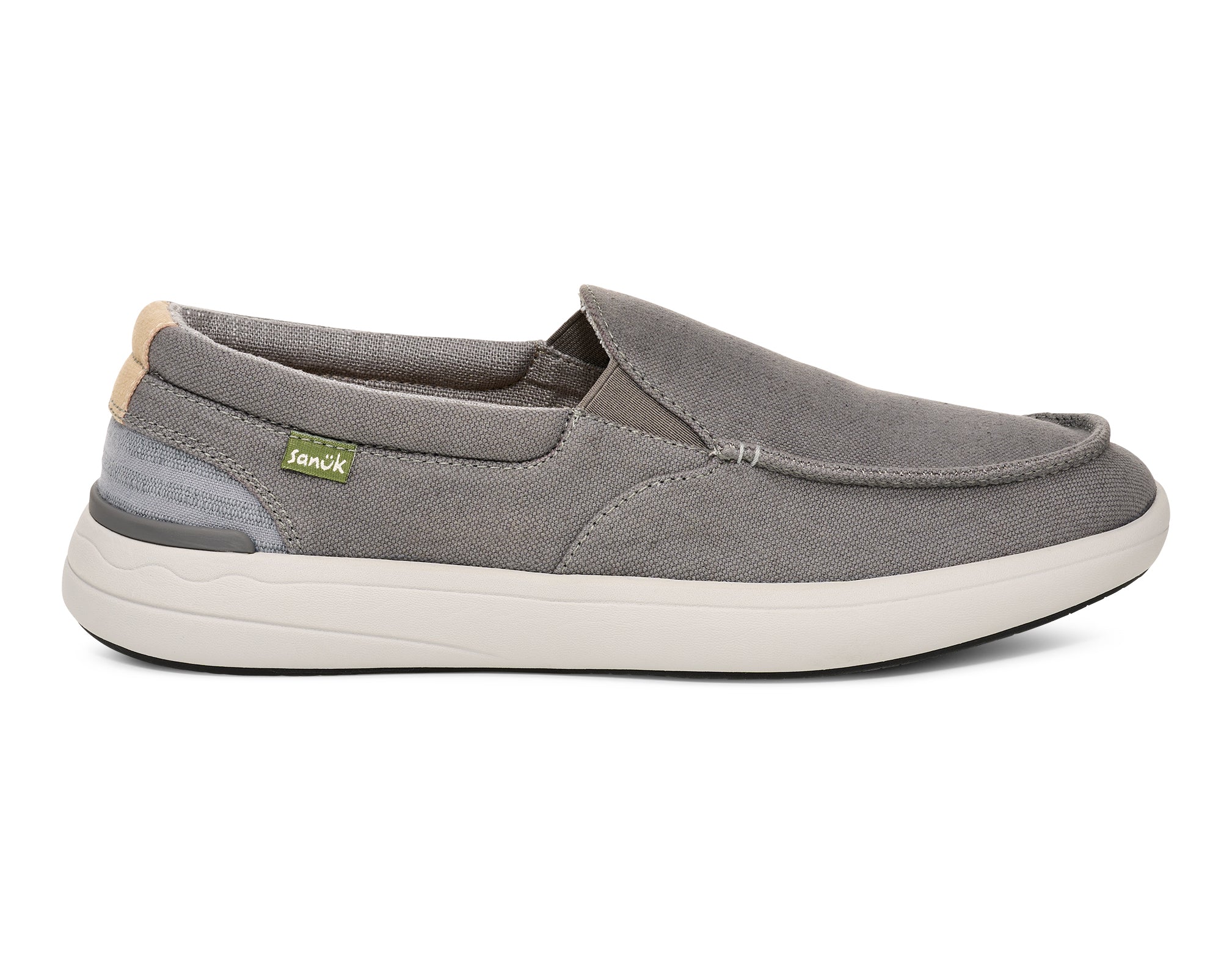 Sanuk Mason Slip On mocassini uomo grigi in tela