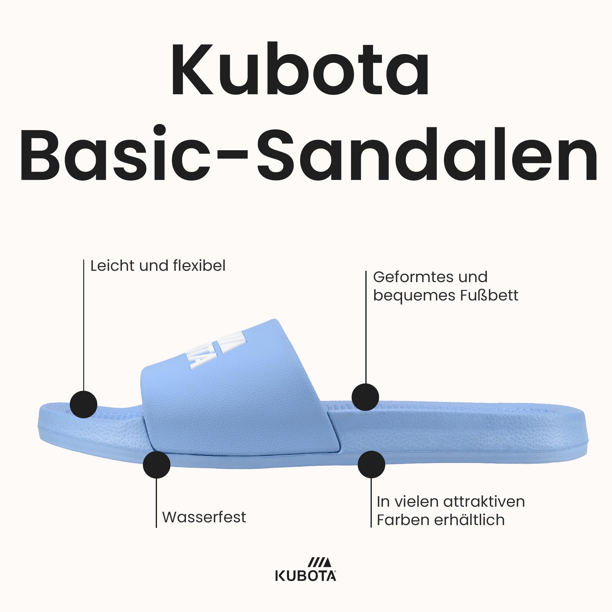 Kubota Basic ciabatte piscina verde liscio 41