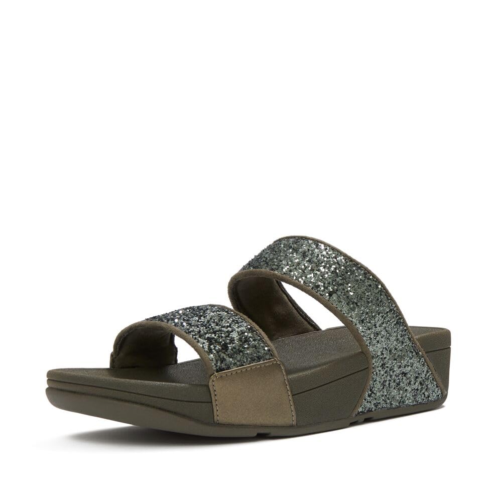FitFlop Lulu Glitter Ciabatte Slide Donna Nero Cristalli